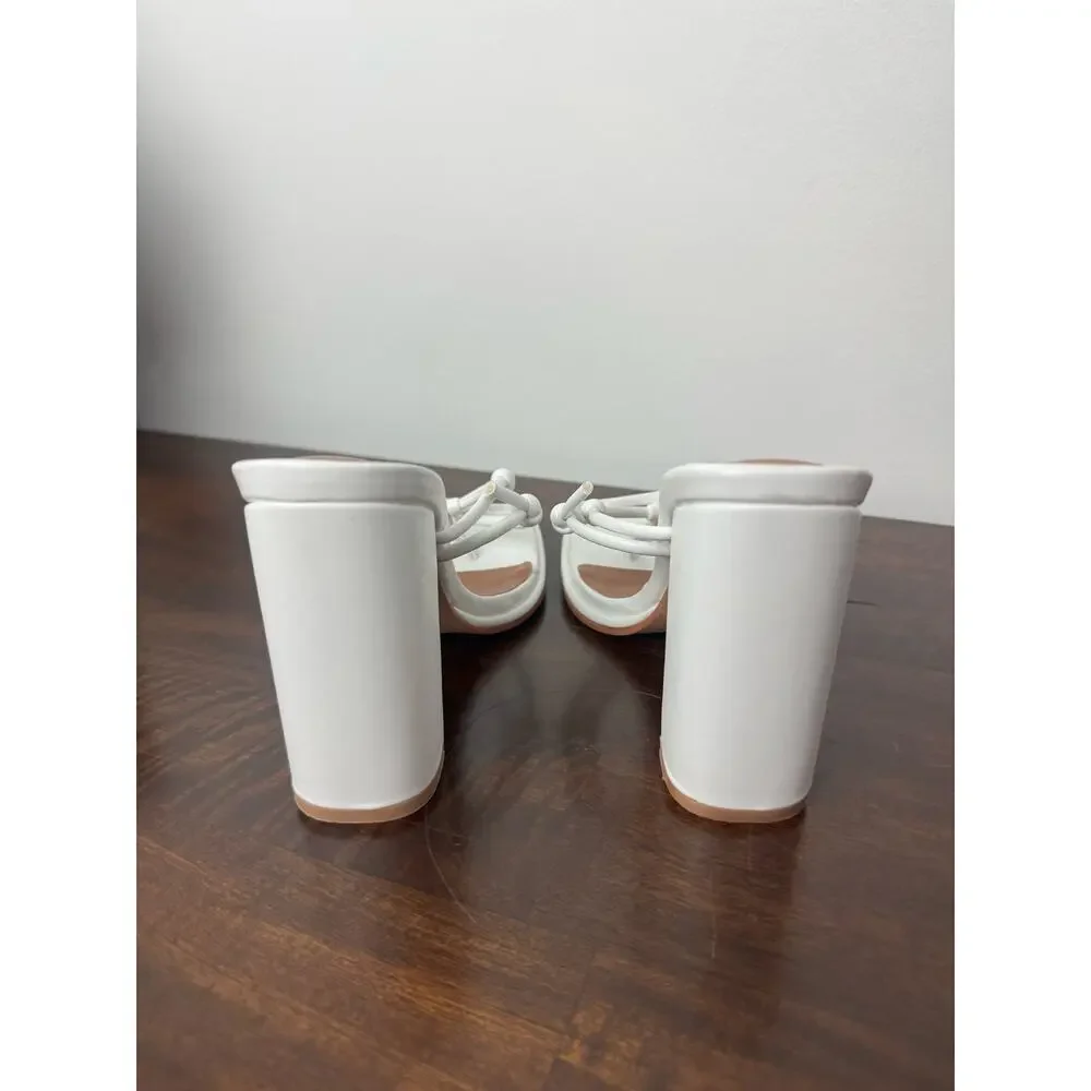 Strappy Block Heel Sandals, White, Size 7 - Gabrielle Union x FTF - Picture 5 of 11